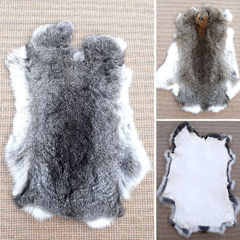 Fur Fabric 3 Colours Nature Rabbit Fur DIY Apparel Sewing Fluffy Rabbit Leather Fur Home Decoration Clothing Accessories Raw