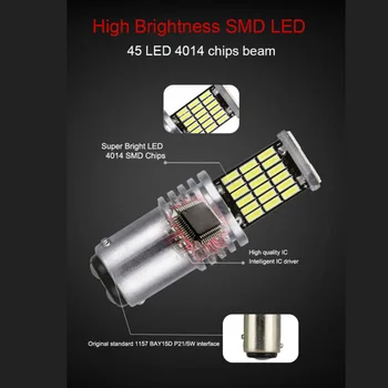

2Pcs LED Headlights White Turn signals Brake Revising Lamp Bulbs Replacement