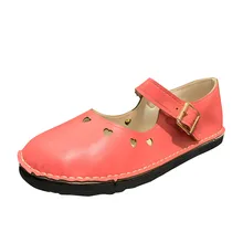 Женская обувь на плоской подошве; удобная обувь без застежки с круглым носком; женская повседневная обувь с ремешком и пряжкой; большие размеры; zapatos de mujer