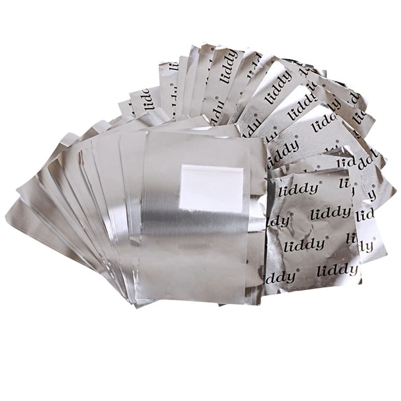 Liddy Nail Art Unloading Tin Paper Cotton Sheet Nail Oil Glue Unloading Tin Paper Nail Polish Gel Removable Foil Cotton 50Pcs