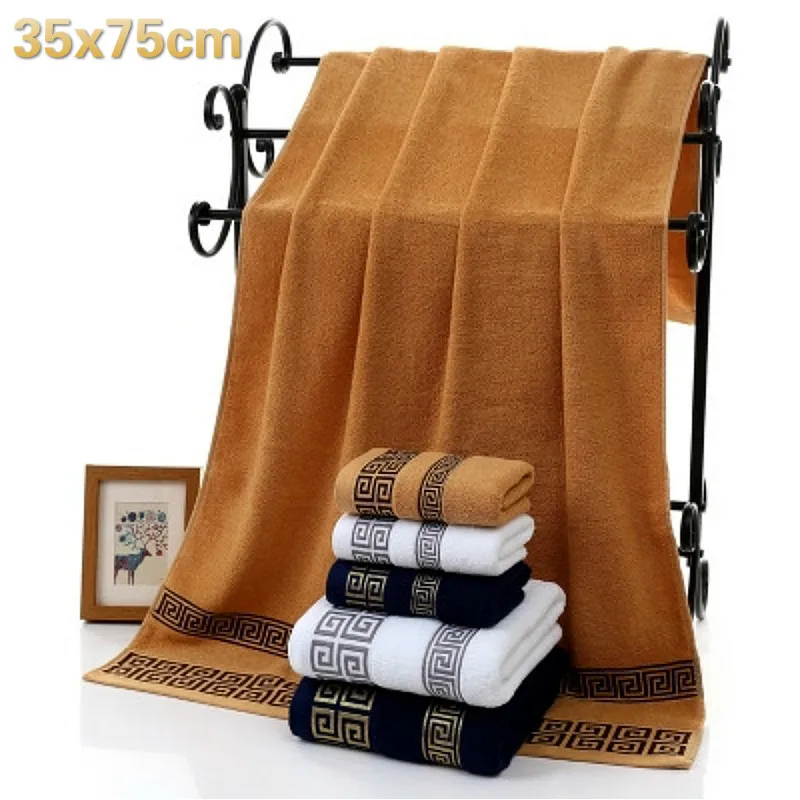 

HOT Cotton Gilding Geometric Pattern Solid Color Men's Soft Washcloth Travel Hotel Camping Portable Towel Gym Sports Towel Gift