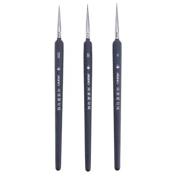 

3pcs Wolf Hair Brushes Set for Detail Art Painting Miniatures Acrylic Watercolor Oil Gouache