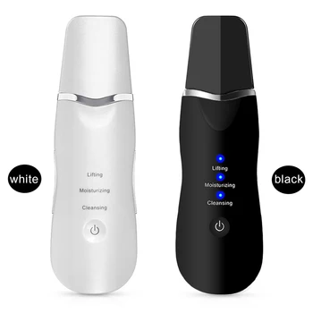 

Ultrasonic Facial Skin Scrubber Cleaner Ion Acne Blackhead Remover Peeling Shovel Cleaner Facial Massager USB Rechargeable NEW
