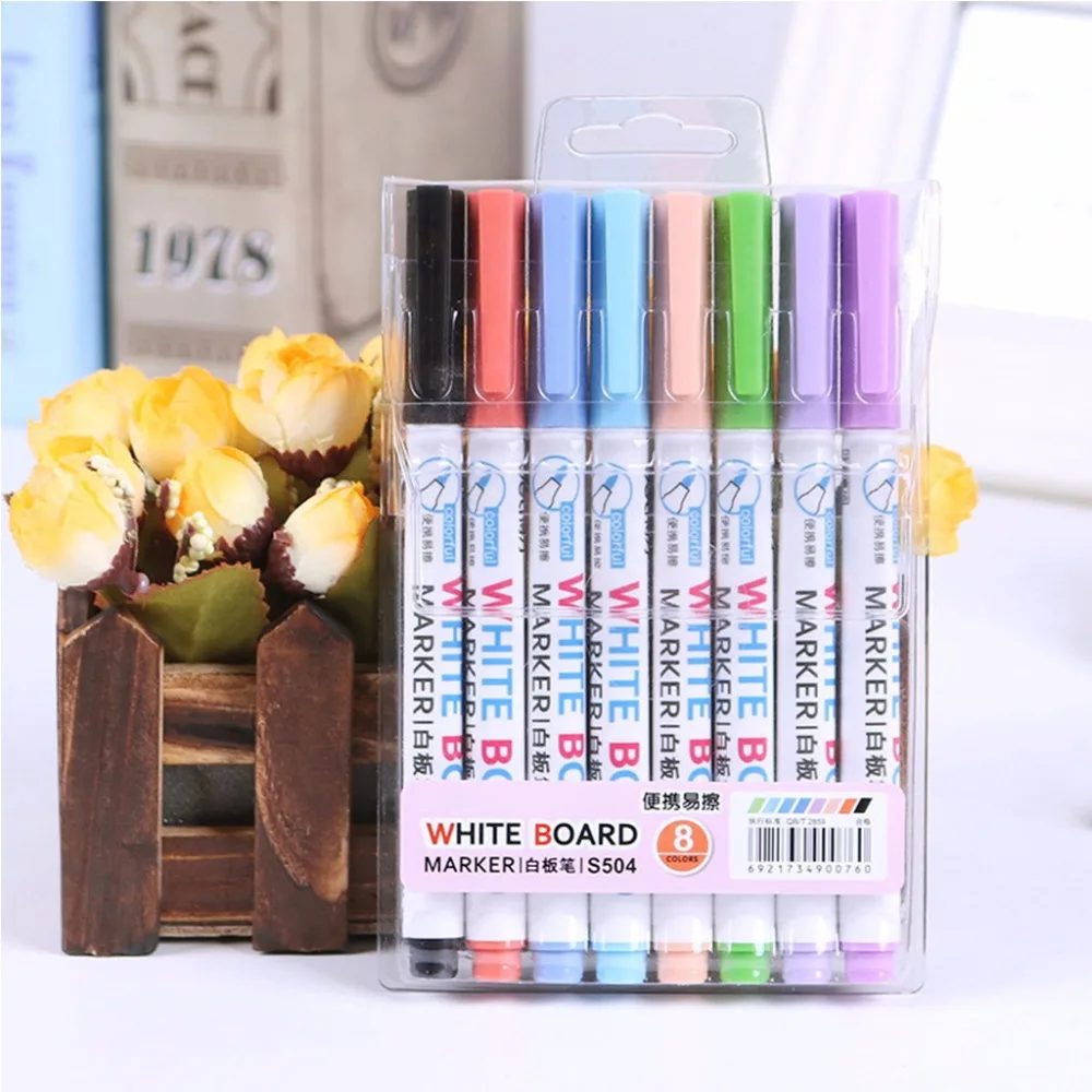 

8 Colors Wipeable Glass Window Whiteboard Marker Pen Shop Car Decorating Tool Au13 19 Droship