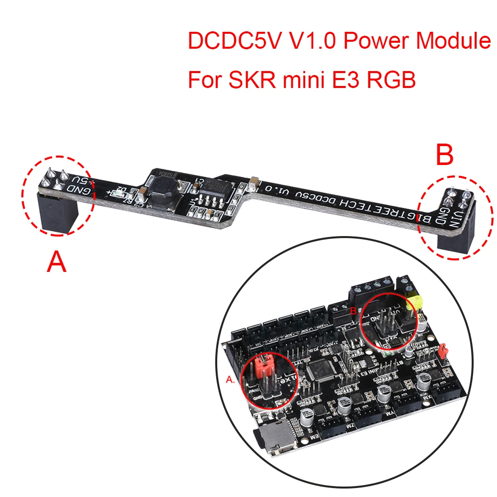 BIGTREETECH DCDC5V V1.0 Модуль питания 5 в Поддержка SKR мини E3 V1.2 плата управления 5 в RGB светильник добавить лампы бусины для 3D-принтера запчасти