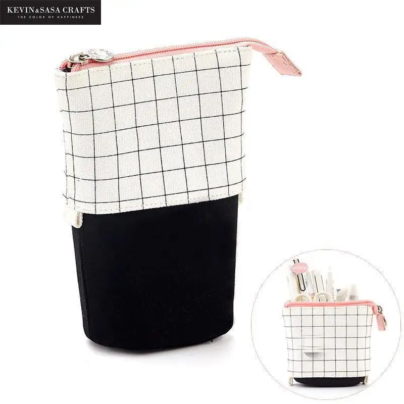 Kevin & Sasa Crafts-Estuche de tela para lápices, guardalápices grande y flexible, accesorios escolares de calidad, material escolar para regalo, caja bonita