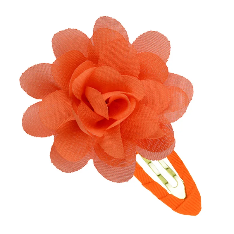 200pcs/lot DIY Simple Multi Chiffon Flowers Baby Ribbon Hair BB Clips Headflowers Hairpin Hair Styling Tools Accessories HA1431