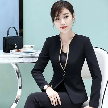 

Crew Neck Short Suit Trousers Two-Piece Set Autumn And Winter Slim Fit Suit-Style Set