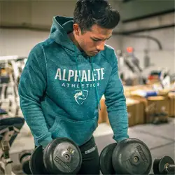 ALPHALETE мужские спортивные куртки с капюшоном тренажерные залы Фитнес футболка для бодибилдинга спортивные пуловеры мужские тренировки с