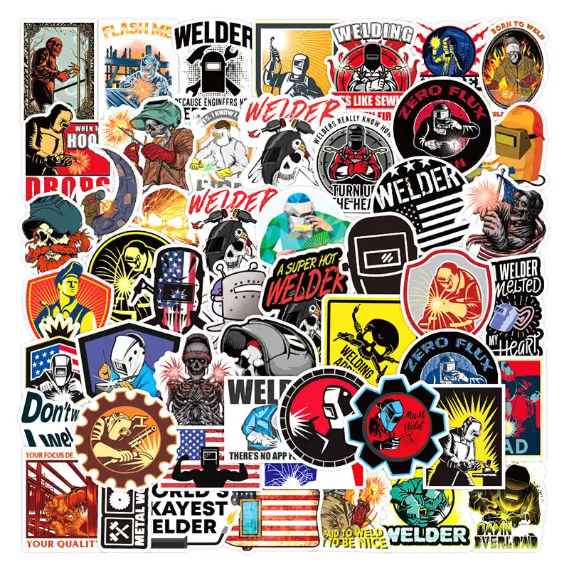 10 30 50ピース パッククール溶接機電気溶接落書きステッカー可能な標識冷蔵庫車ヘルメットdiyギフトボックス自転車ギター ステッカー Aliexpress
