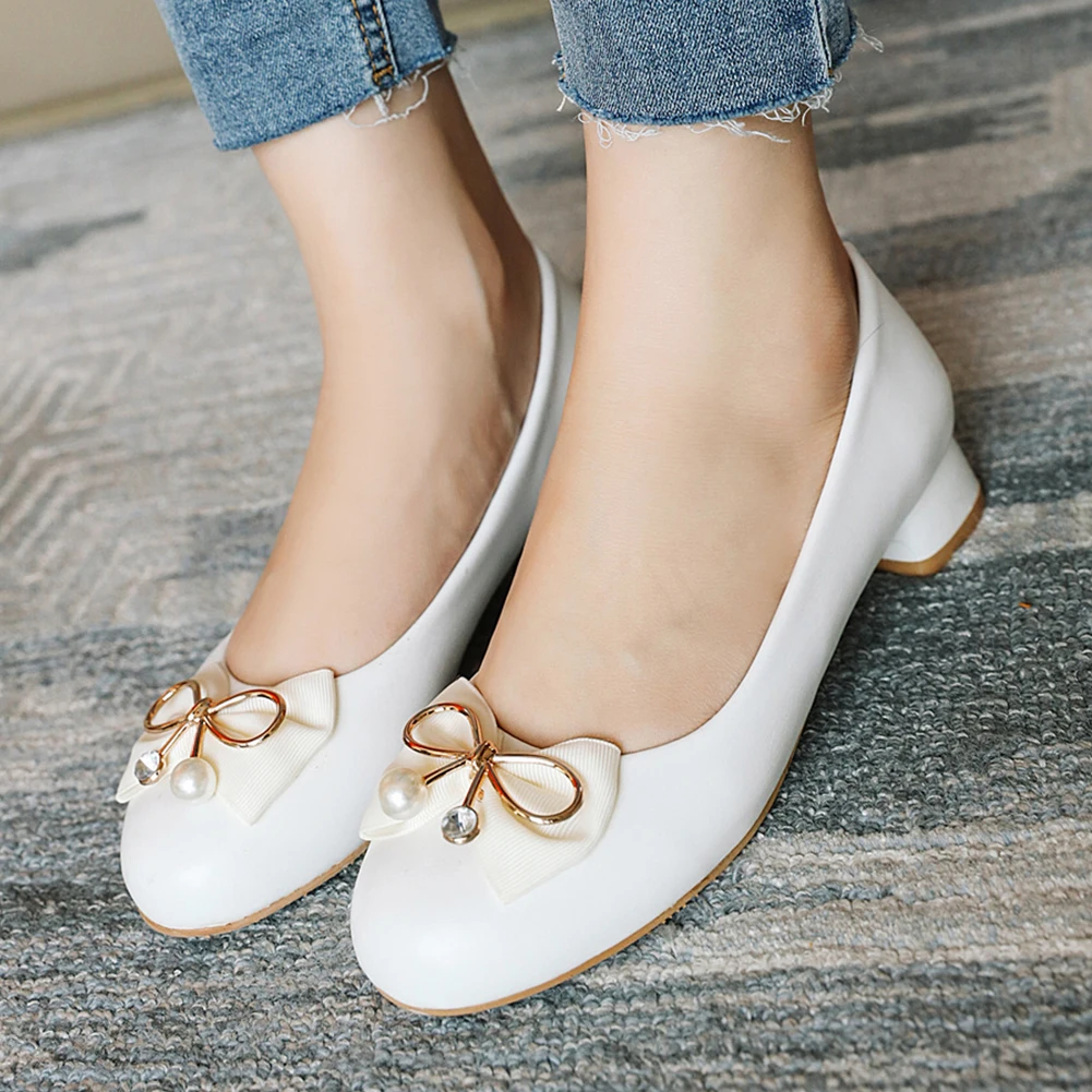 

Sarairis New Arrivals 2020 Mary Janes Pumps Woman Shoes Square Heels Slip-On Butterfly Spring/Autumn Shoes Women Pumps Female