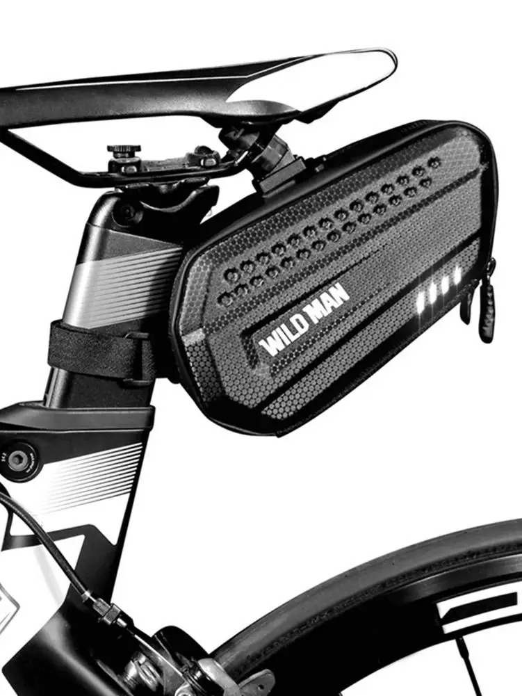 

Bicycle Saddle Bag MTB Waterproof Bike Tail Hard Shell Reflective Cycling Rear Seat Tail Large Bag Bike Black Pack Accessories