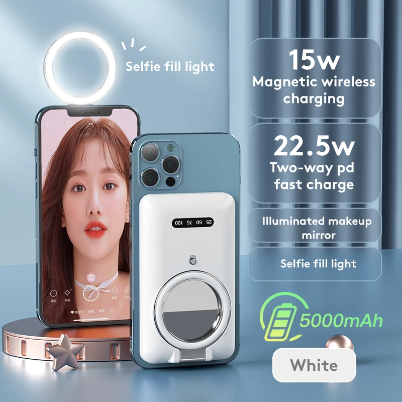 Luz de relleno con temporizador, cargador magnético de 15W, carga inalámbrica rápida para iphone 12, 13 Pro, Max, 12Pro, mini funda de carga, 2021