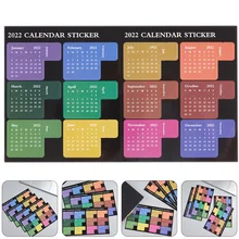 

5 Sheets Paper Calendar Indexes Labels Calendar Note Bookmarks Monthly Planner