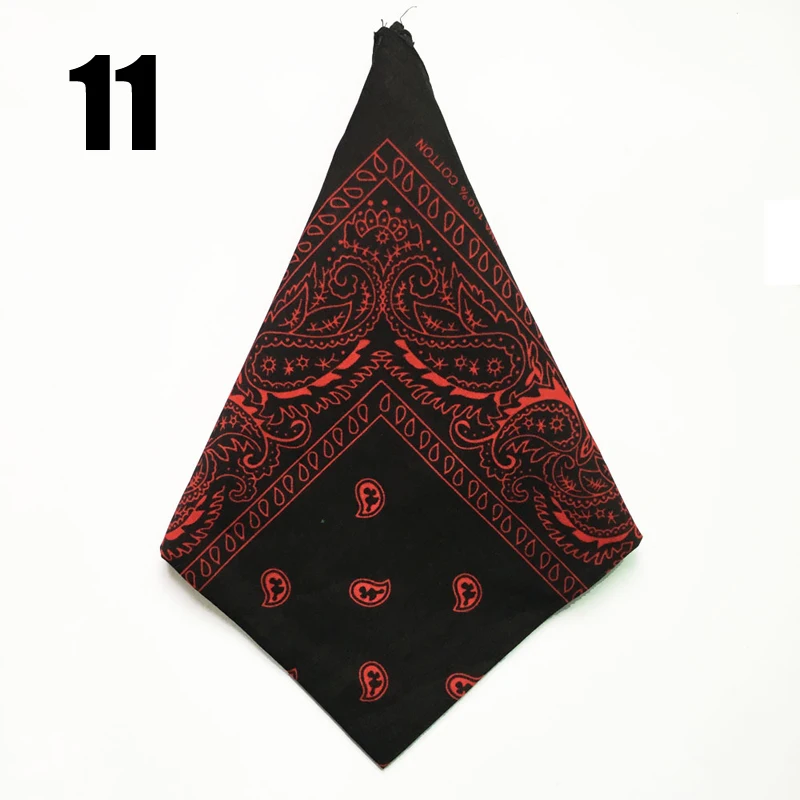 Square Scarf Unisex Hip Hop Black Bandana Kerchief Fashion Street Dance Riding Wrist Wraps Head Square Scarves Print Handchief