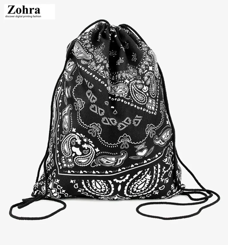 

Zohra New Style 3D Digital Printing Drawstring Bag Shopping Storage Drawstring Backpack