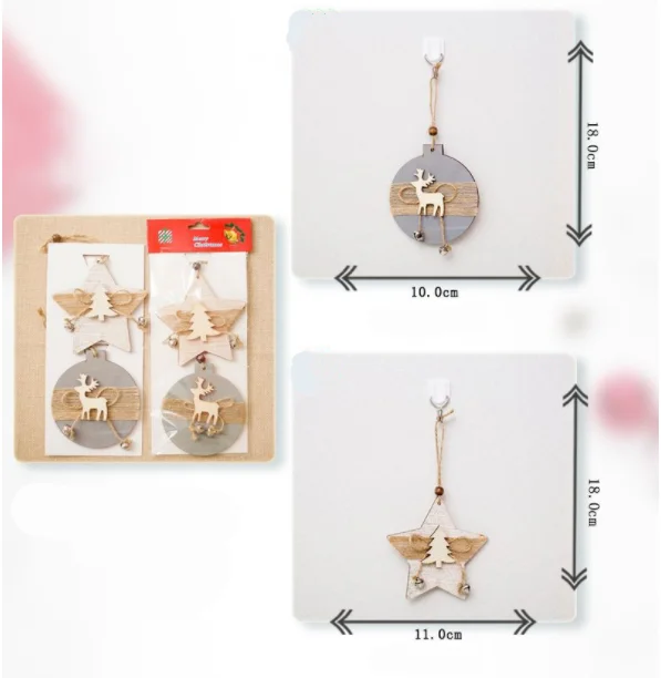 2 шт рождественские деревянные подвески креативные колокольчики листинг
