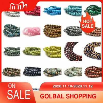 

8mm 30pcs Mix Color Round Natural Stone Beads Bracelet for Jewelry Making Loose Bead Spacer Ball Beads Diy Needlework