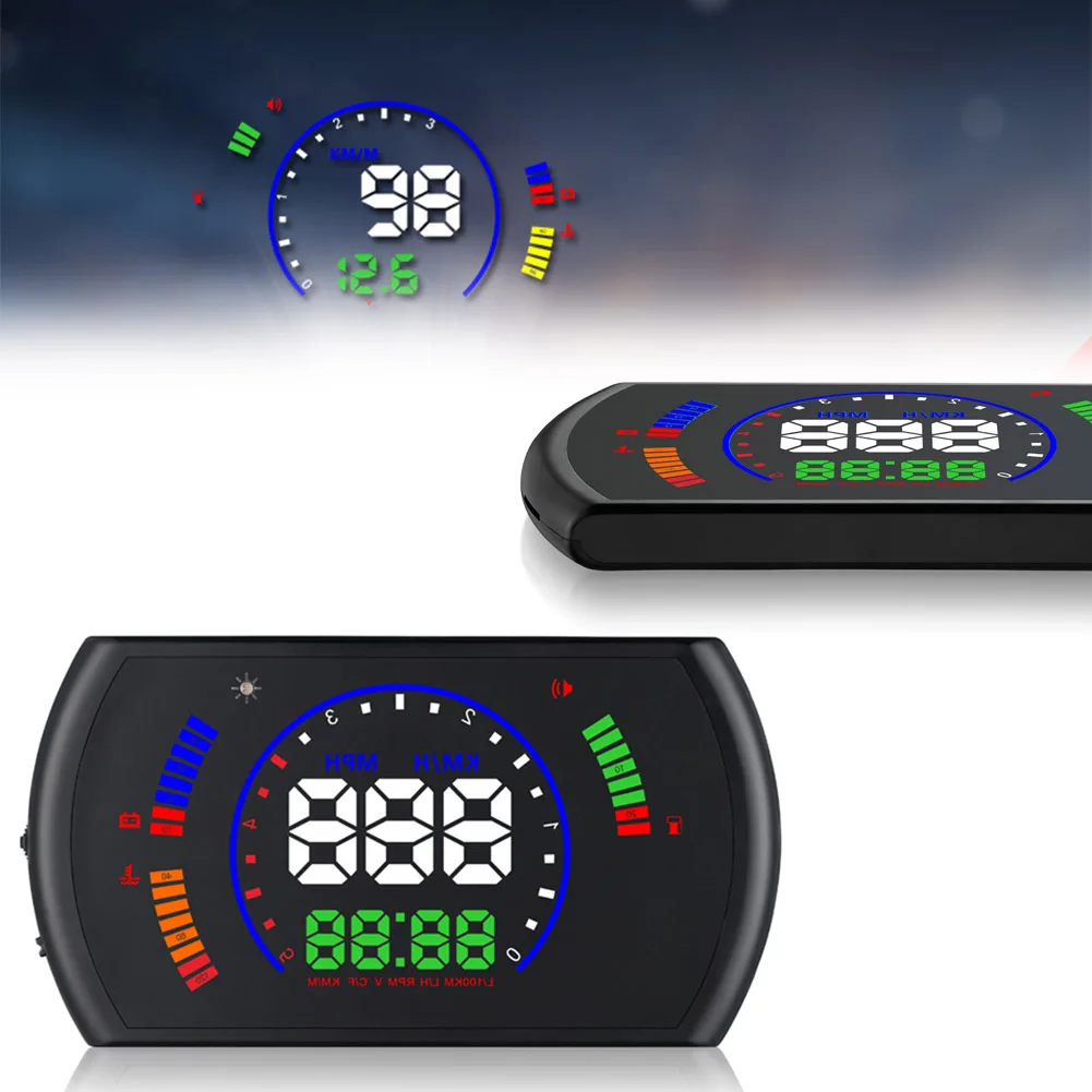 S600 5.8&quot Car HUD Head Up Display HD Speedometer Digital GPS Alarm Mileage Fuel Consumption Driving Time | Автомобили и