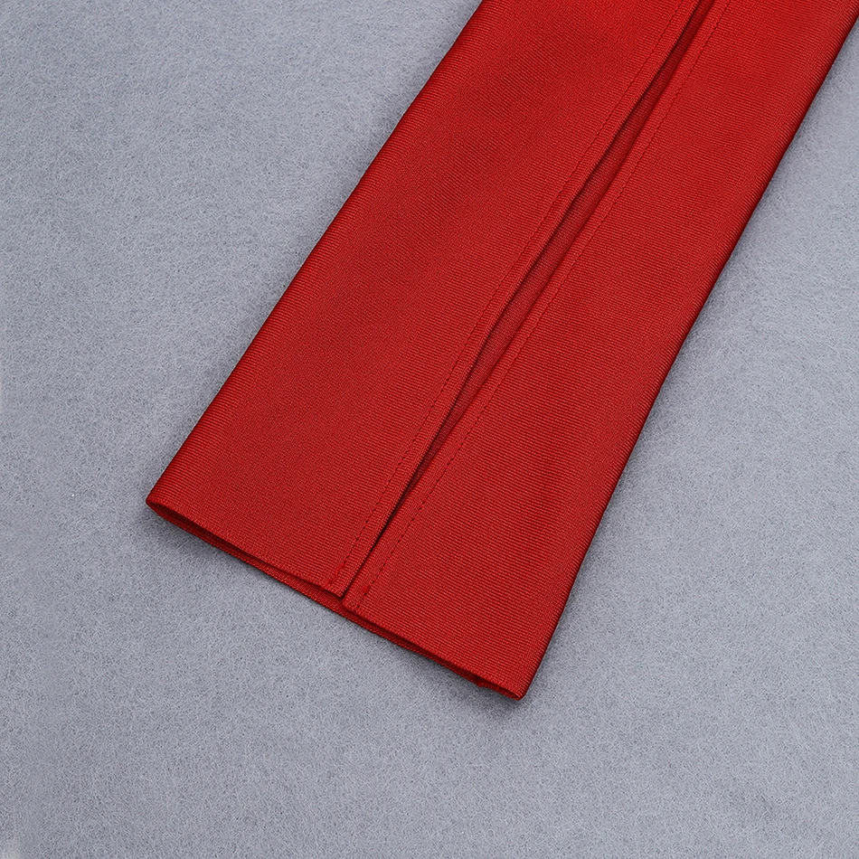 Осенний женский модный красный сексуальный бандажный комбинезон с длинными рукавами на одно плечо с разрезом для клуба, для вечеринки, комбинезон