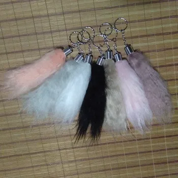 

7 Color Cotton Candy Key Chain Fluffy Key ring 18 cm Cute Pendant Bag Charming Key Holder Personality Gifts Hanged Key chains