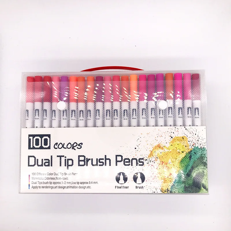 120 Watercolour Brush Marker Pen Set Dual Tip Brush Pens with Fineliner Tip  Art Marker Best for Adult Coloring Book，Calligraphy - AliExpress