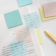 Bloc notes auto adhésifs, 50 feuilles, tampons transparents, imperméables, couleur Pastel pour rappels, papeterie de décoration scolaire