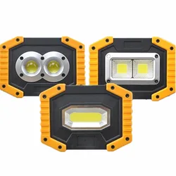 Lampe de travail Portable étanche, 30W, 1500lm, COB, Rechargeable, lampe de poche, projecteur d'extérieur, pour Camping 