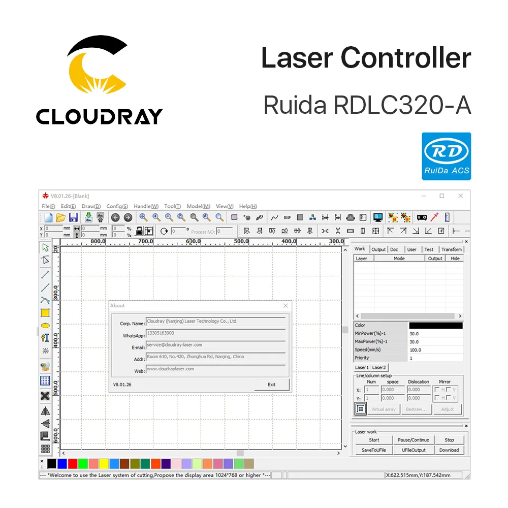 Cloudray Ruida RD RDLC320-A Co2 лазерный DSP контроллер для лазерной гравировальная и режущая машина RD320 320