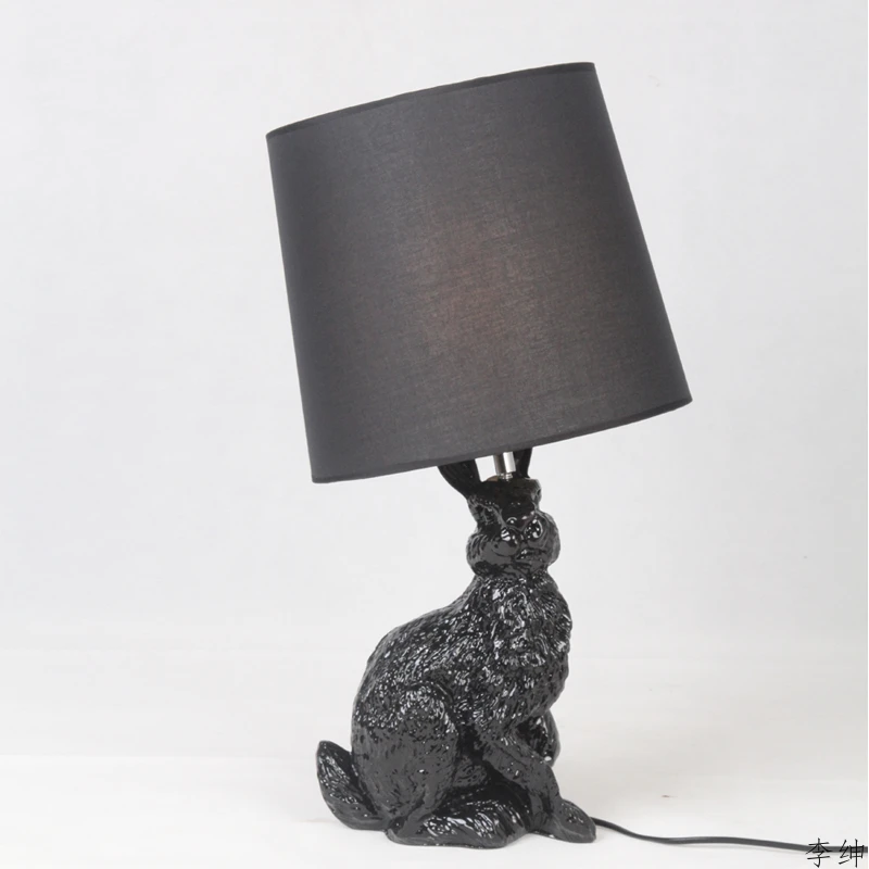 Online Moderne Tiere Kaninchen LED Tisch Lampen Nordic Schlafzimmer Nacht Lampe Wohnzimmer Tisch Lichter Harz Industrielle Decor Leuchte
