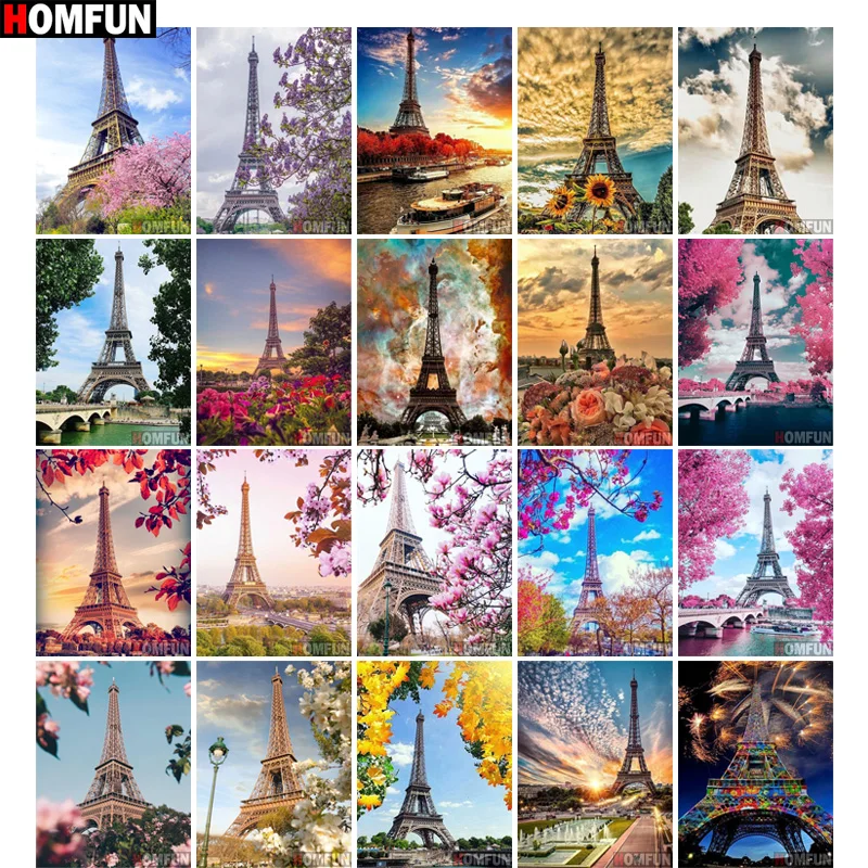 DIY 5D Diamond Painting Kits for Adults Full Drill Diamond Art Cross Stitch Painting Gem Arts and Crafts for Home Wall Decor Diamond Dotz Painting Eiffel Tower in Paris 12x16 Inch 