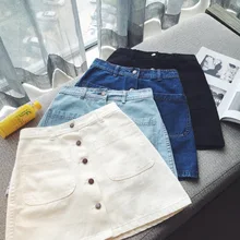 2020 summer new Korean fashion women's high waist Denim Short Skirt half skirt women's A-line skirt women's dress wholesale