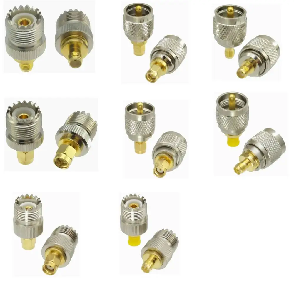 

UHF SO239 PL259 to SMA RP-SMA Male Plug & Female Jack Straight 8 Type RF adapter connector