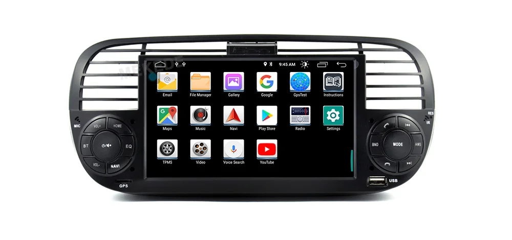 Best 2G RAM Android 9.0 Car DVD Player Multimedia For FIAT 500 GPS Navigation Audio 4G Wifi DAB+BT TPMS 22