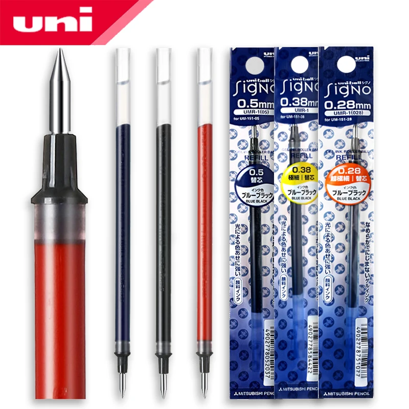 Uni-Ball Signo UMR-1 0.38 mm Rollerball Pluma de Recarga para UM-151 Negro 12 Recargas