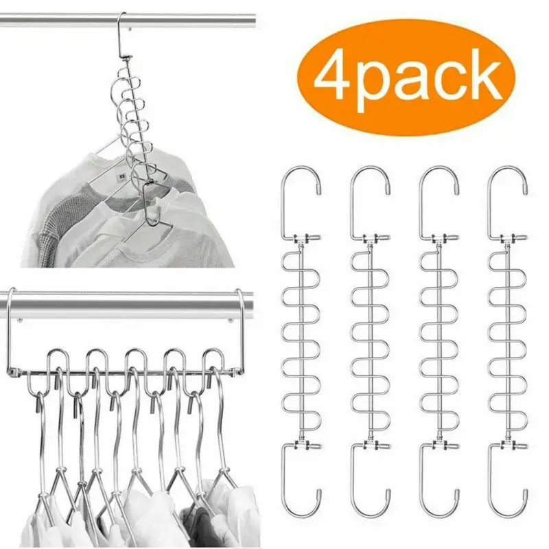 

Household Magic Cloth Hanger Wonder Space Saving Hangers Closet Organizer 4Pack