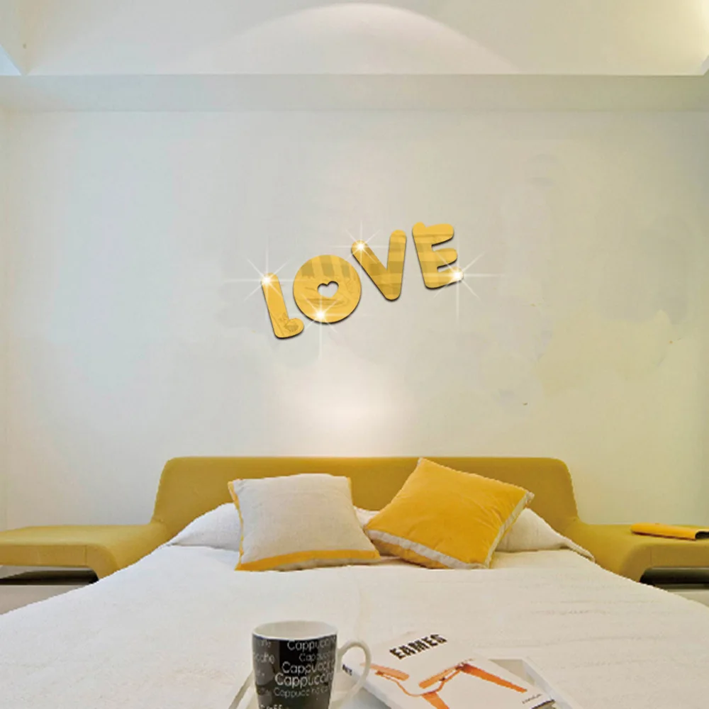 Производители оптом AliExpress EBay поставка товаров Спальня Гостиная наклейки на стену любовь с буквенным принтом акрил jing zi tie 1170