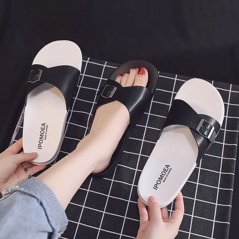 

Women Outdoor Slippers Adjustable Anti-slip Ladies Beach Flip Flops Summer Shoes Woman Brief Fasion Slides Female Sandals IP105