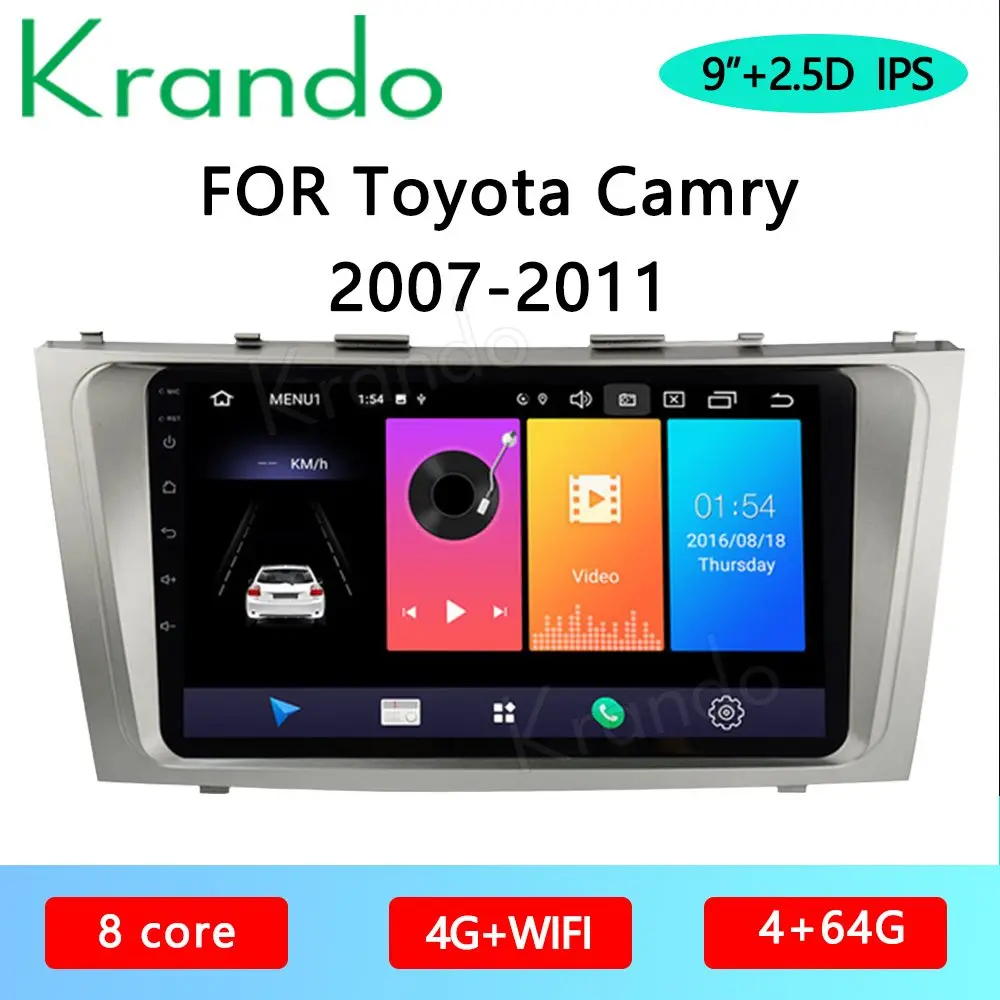 Krando Android 10 0 9 &quotдля Toyota Camry 2007 2011 Автомобильный Радио плеер gps навигация