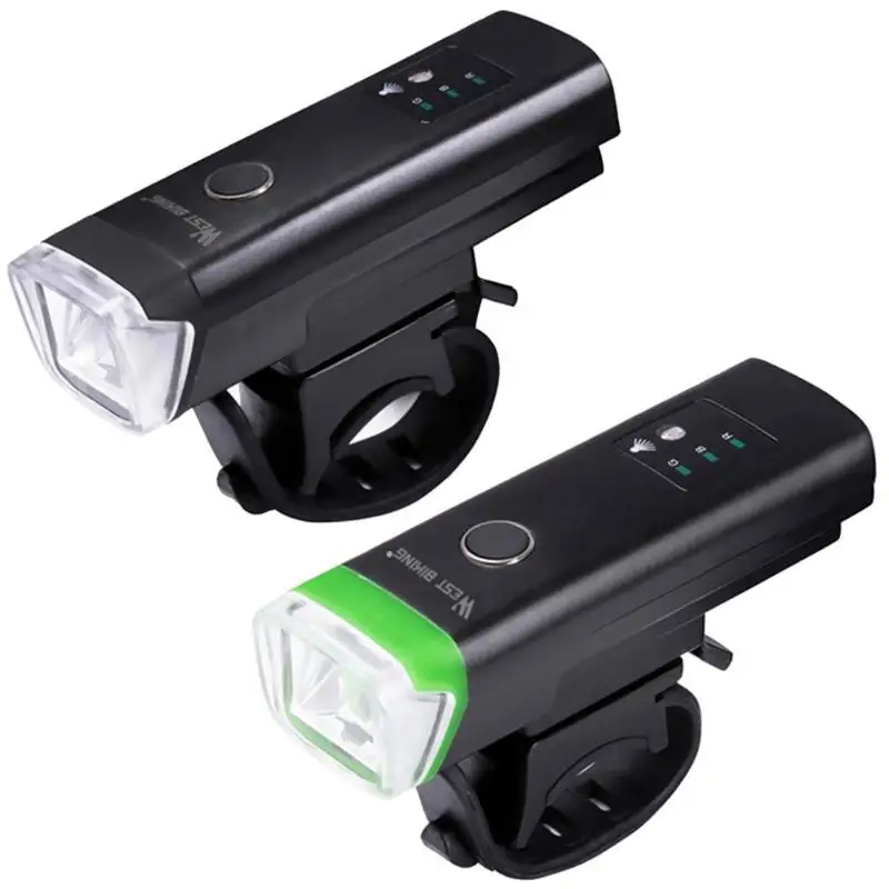 USB Rechargeable Bike Light 4-Modes Smart Sensing Front Lamp Headlight Waterproof USB Bicycle Accessories with Strap