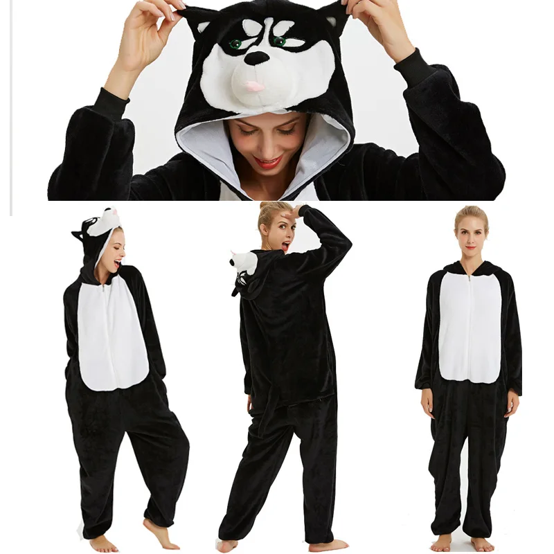 

Unisex Adult Flannel Animal onesies Stitch unicornio Sleepwear Pink Unicorn Sets Kigurumi Women Men Nightie Winter
