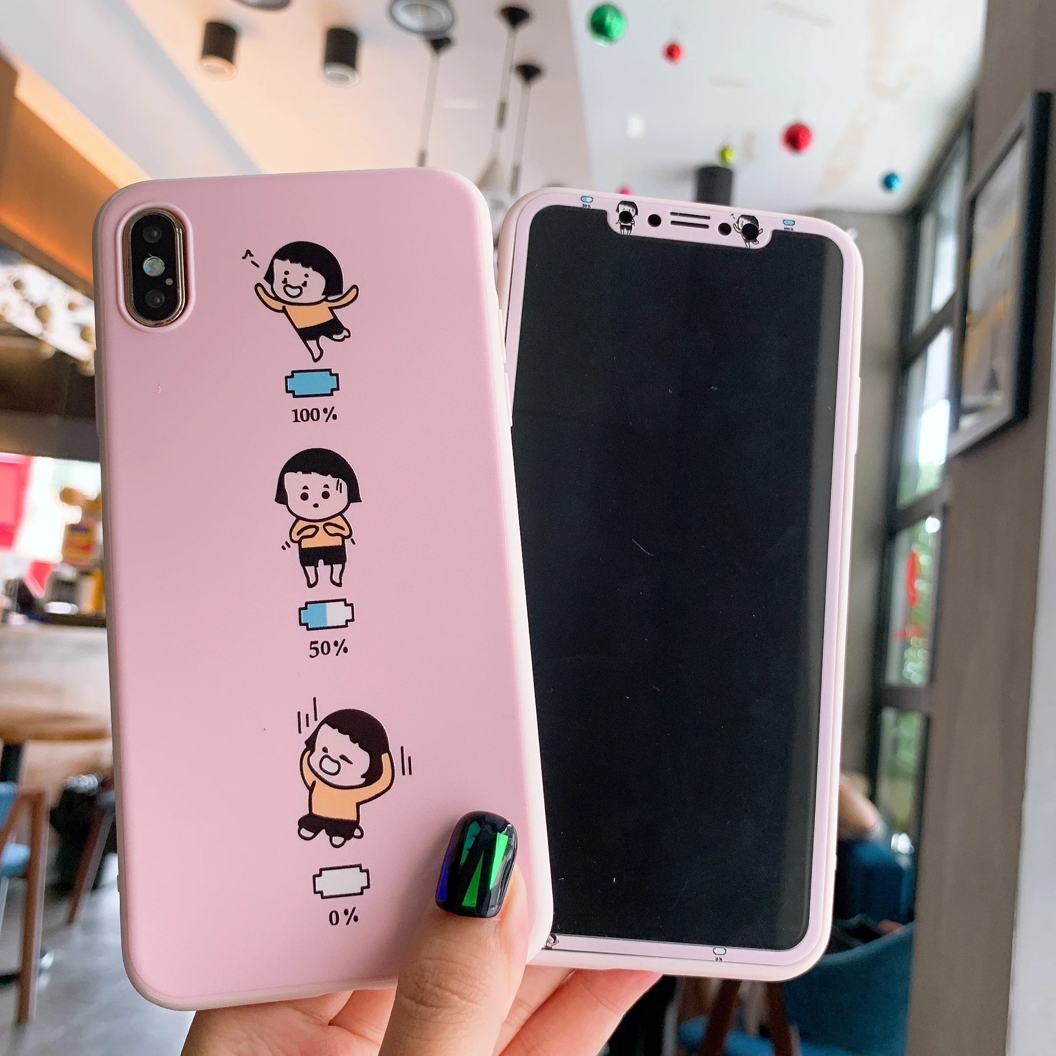 360 Защита мультфильм экранная Защитная пленка чехол для телефона iPhone 11 Pro Max 6 6s 7 8