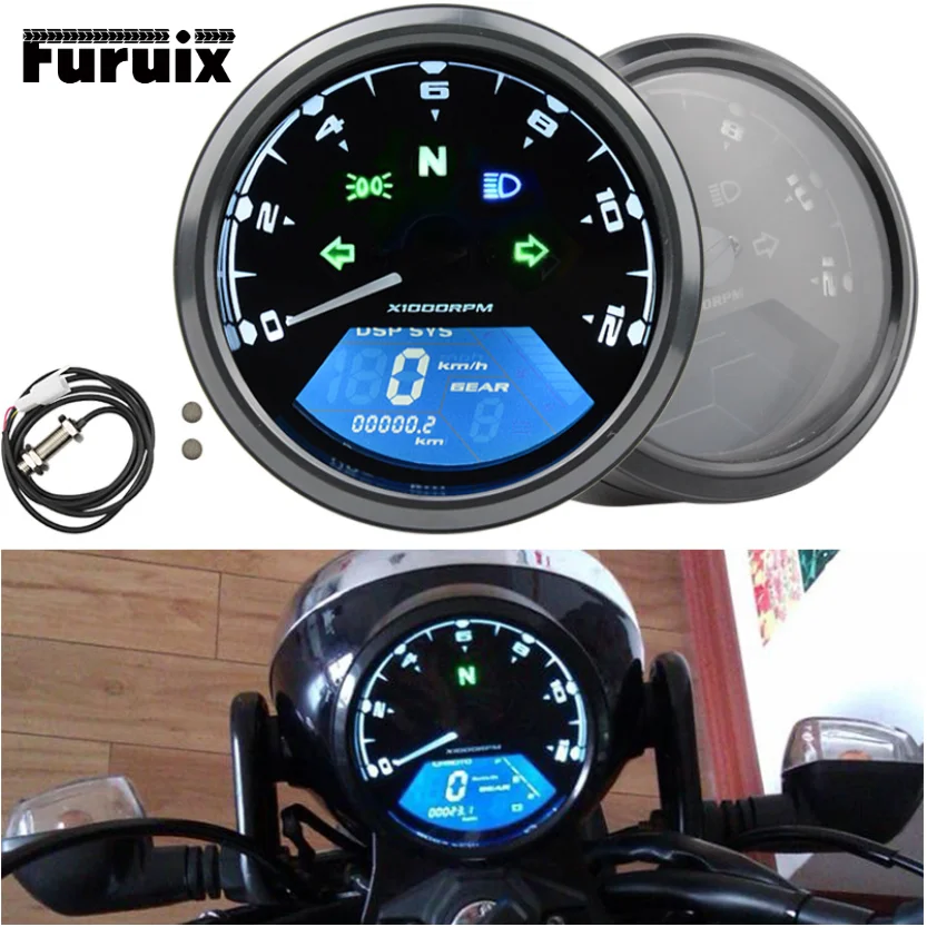 

New Motorcycle Instrument Baboon LCD Instrument Motorcycle Odometer Tachometer Speedometer LCD Fuel Gauge