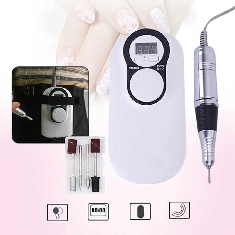 

1Set Nail Drill Machine 30000Rpm Portable Rechargeable Pedicure Strong Polishing Electric Machine For Manicure Nail Tools