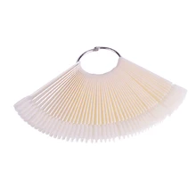 HTHL-1Set накладные кончики для ногтей натуральный веер на палец полная карта для дизайна ногтей практический акриловый УФ-Гель-лак инструмент для маникюра Ji386 белый