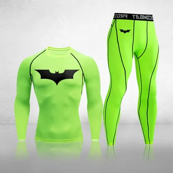 

Men's Brand Long Compression Underwear Set Batman Thermal Underwear Underpants Men's Full Tracksuit Warm Base Layer Clothing