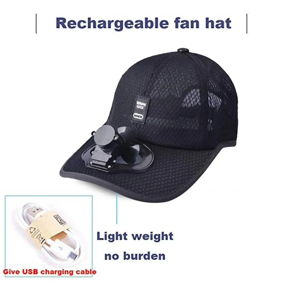Air Cool Fan Hat Cap With Solar Sun Power Cool Fan For Cycling Energy Save  USB Batteries Required Fishing Summer Sport Outdoor