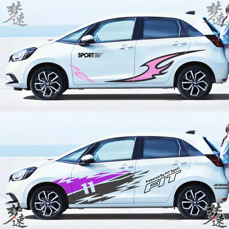 

FOR Honda new Fit 2021 car sticker garland FIT racing personality car sticker sports modified sticker decoration