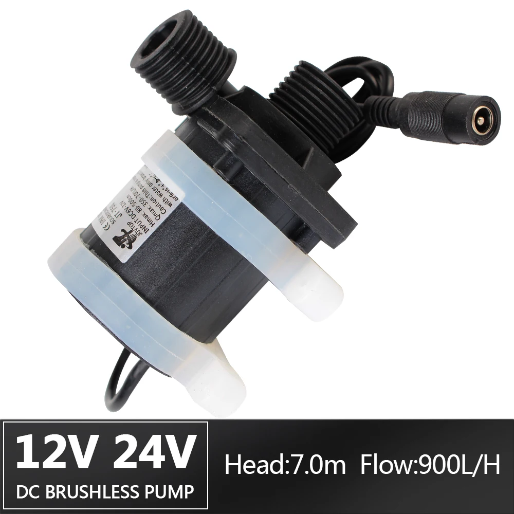 무소음 4 포인트 스레드 DC 12V 24V US 플러그 브러시리스 태양광 모터 워터 펌프, 물 히터 샤워 바닥 난방 부스터 펌프, IP68