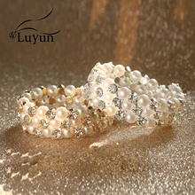 Luyun ювелирные изделия из жемчуга Хрустальный Теннисный браслет женские ювелирные изделия новые браслеты из нержавеющей стали на руку аксессуары